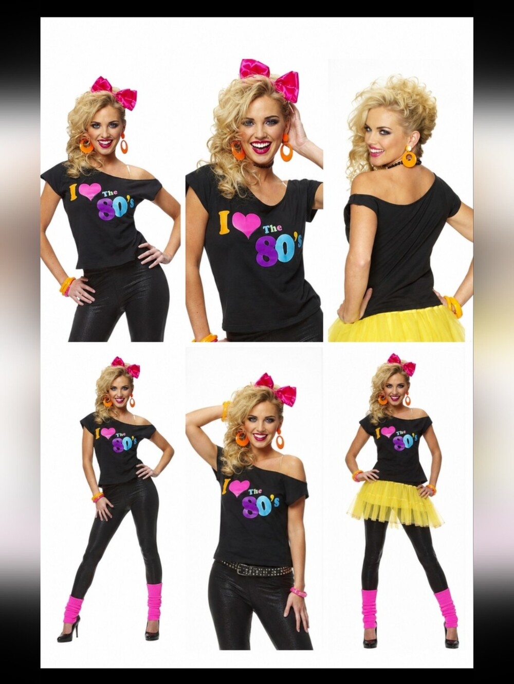 Costume Culture ~ Black “I Love the 80’s” Retro Graphic Tee (S/M)
